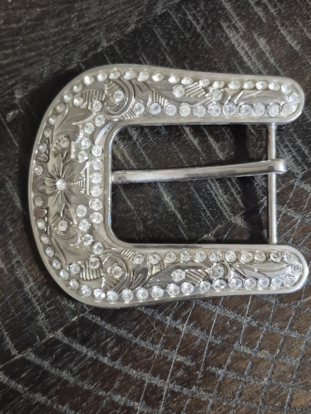 Silver Crystal-Accent Western Belt Buckle - Women Jewelry